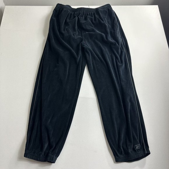 Vintage Reebok Velour Track pants Black Jogger Men's Size‎ XL Active Casual - Picture 1 of 8